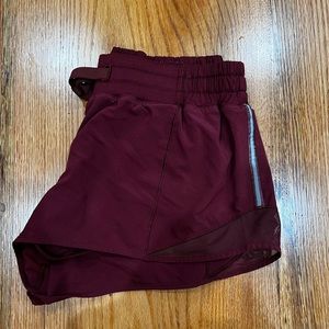 Maroon Lululemon Hotty Hot (?) Shorts